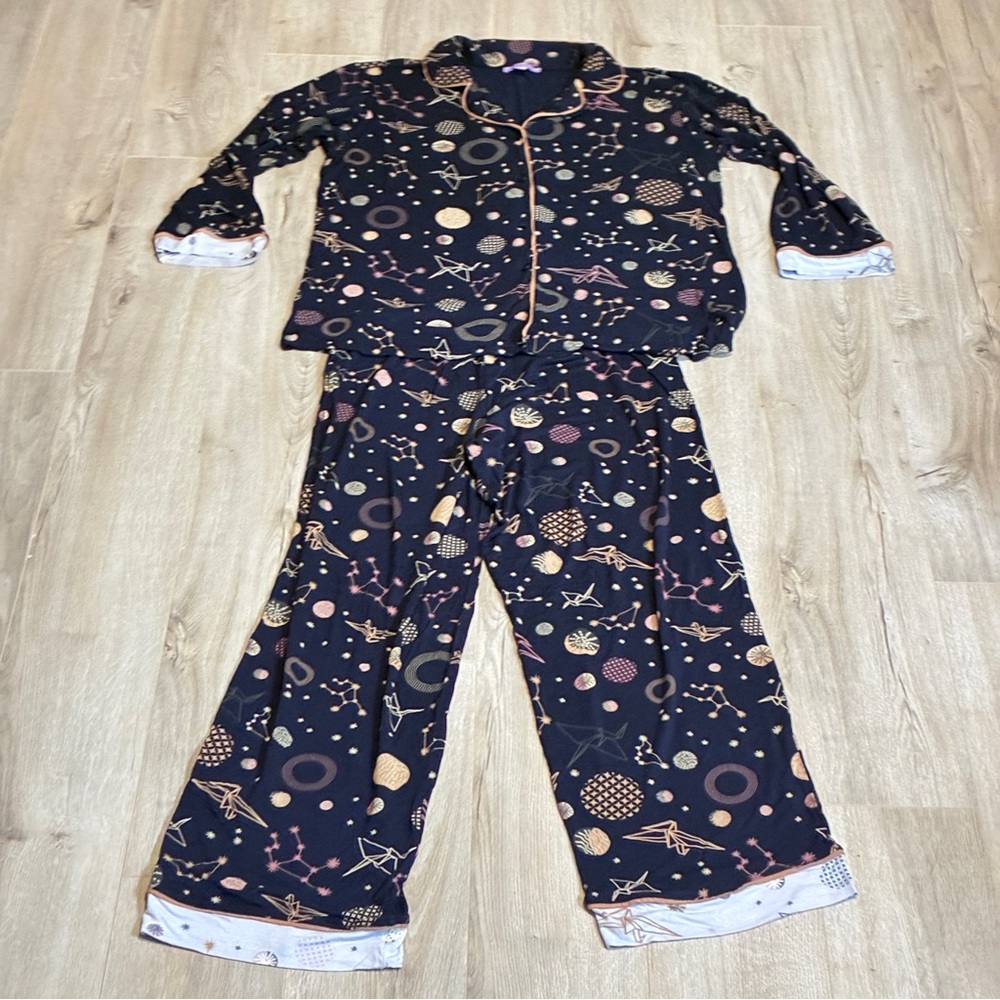 Hale Bob Celestial Pajama Set navy size medium